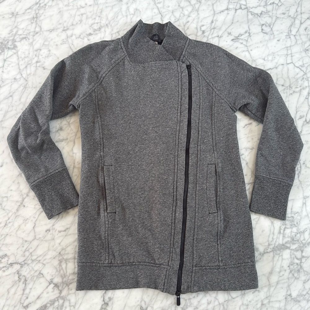 Lululemon Back To It Wrap Heathered Gray Sweater Jacket Sz 2
